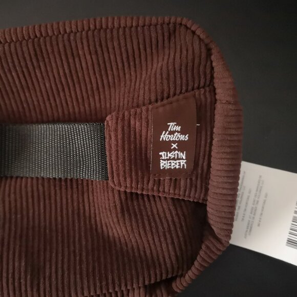 NWT Tim Hortons x Justin Bieber Dark Brown Lined Corduroy Waist/Fanny Pack - Picture 9 of 9